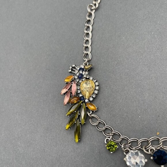 Ann Taylor Loft Drop Charm Necklace Women Silver Tone Signed Lobster Closure - Picture 3 of 4